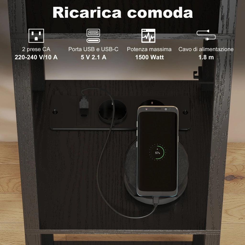 Lampada da Terra con Ripiani ¨C Minimal ¨C Nero