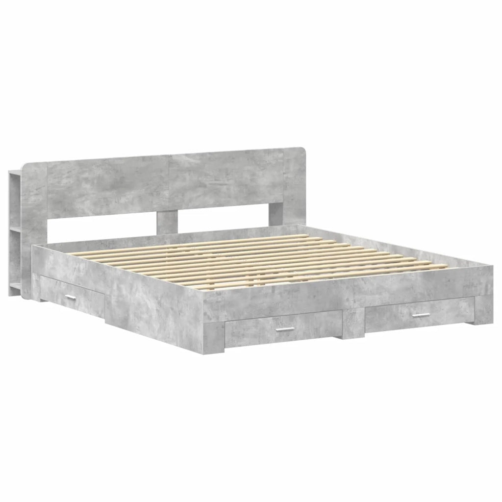 Telaio del letto con storage Grigio Cemento 200 x 200 cm 3433796