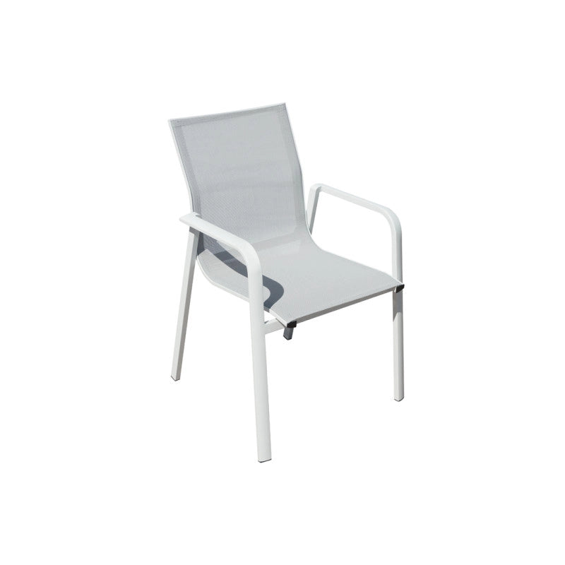 Sedia Samo Alluminio Bianco Text Grigio Chiaro Moia