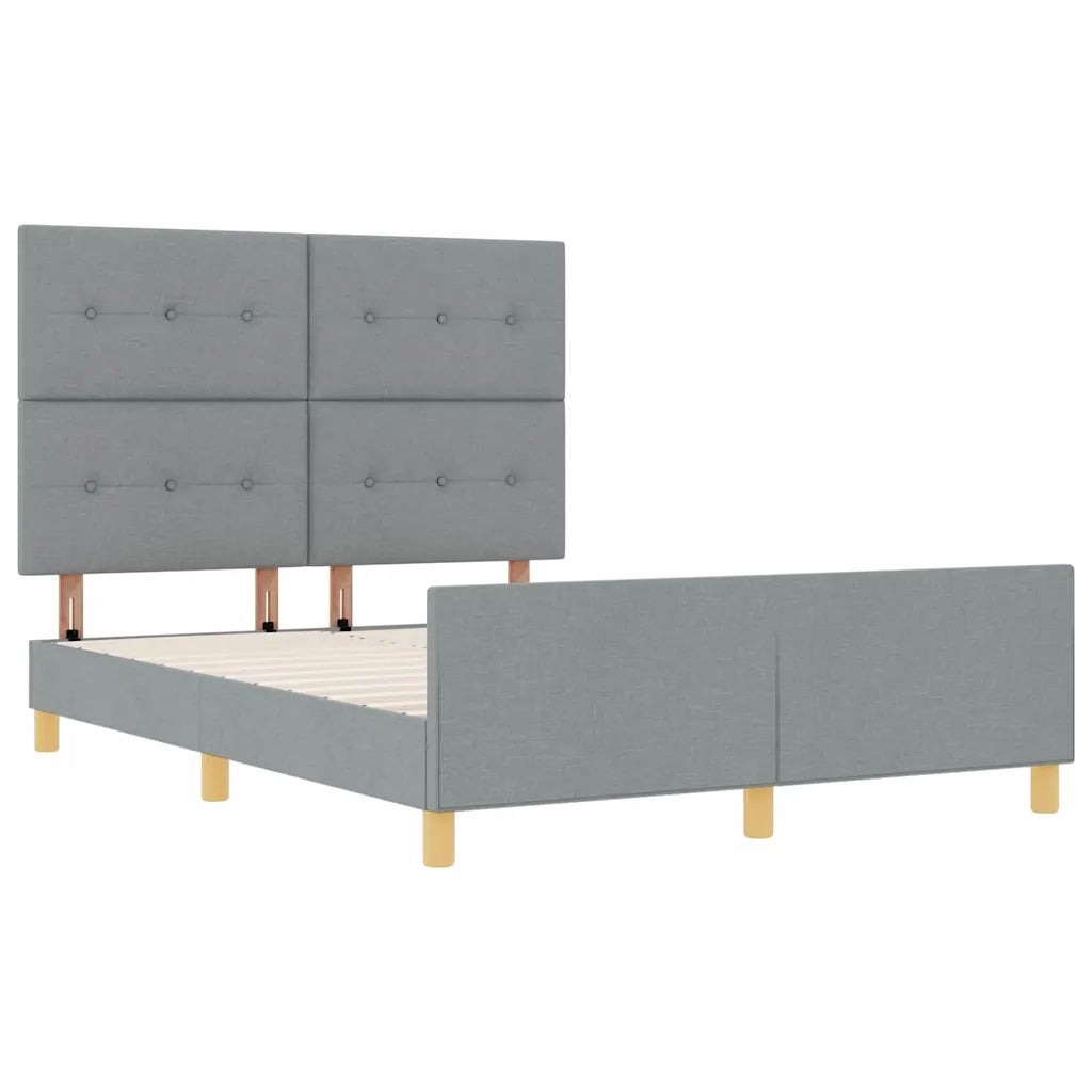 Letto matrimoniale | Letto per adulti | Struttura del letto Grigio chiaro 140 x 200 cm Tessuto