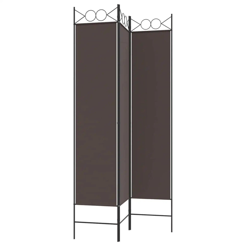 Divisorio a 3 Pannelli Marrone 120x200 cm in Tessuto 350147