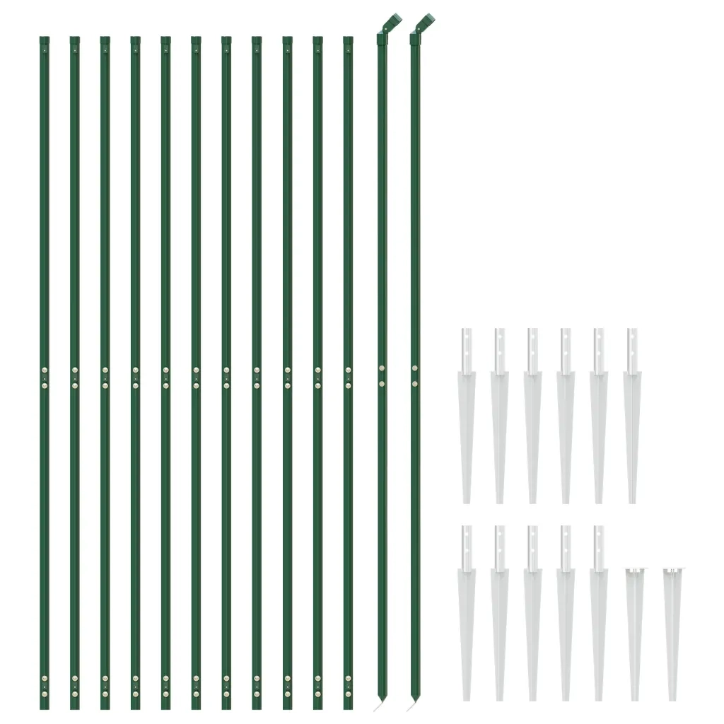 Recinzione Metallica con Picchetti Ancoraggio Verde 1,6x25 m 154140