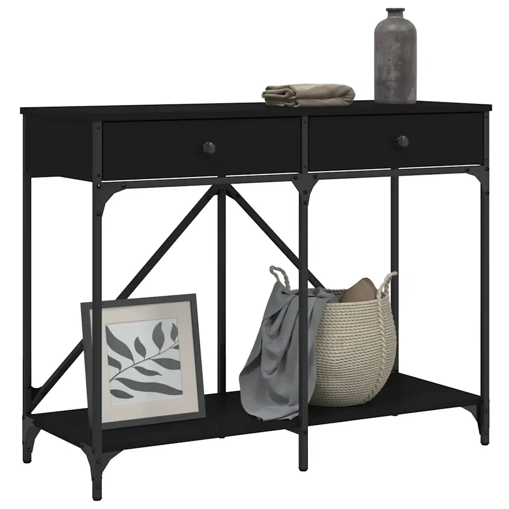 Tavolino Consolle-Tavolino da soggiorno-Tavolo Nero 100x39x78,5 cm in Legno Multistrato