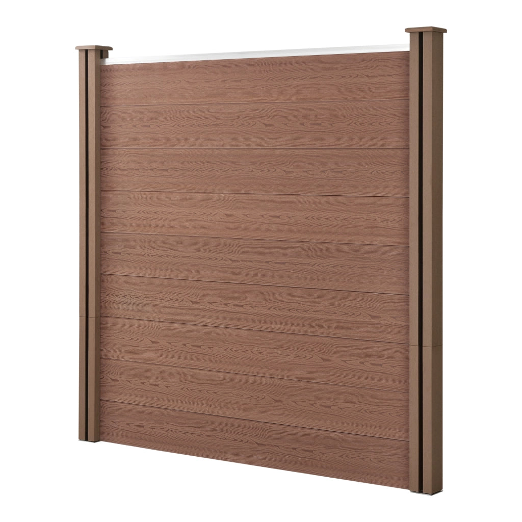 Recinzione in WPC Segovia per Giardino Staccionata Frangivista Alta 183 cm Lunga 187 cm Marrone NEU.HOLZ
