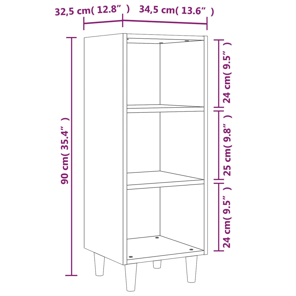 Credenza | Madia | Buffet da pranzo | Armadio da pranzo Rovere Sonoma 34,5x32,5x90 cm in Legno Multistrato