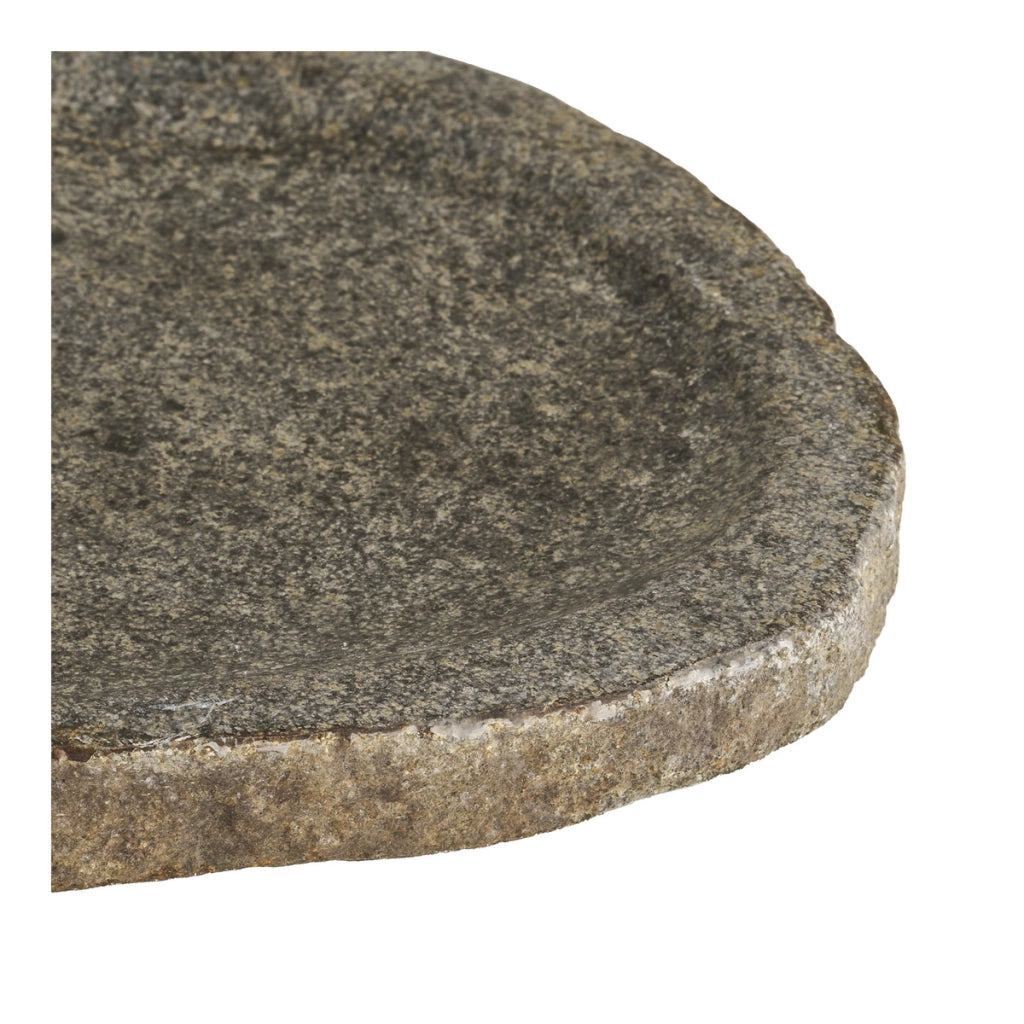 Vassoio da bagno Gara in pietra riverstone naturale 30x25 cm