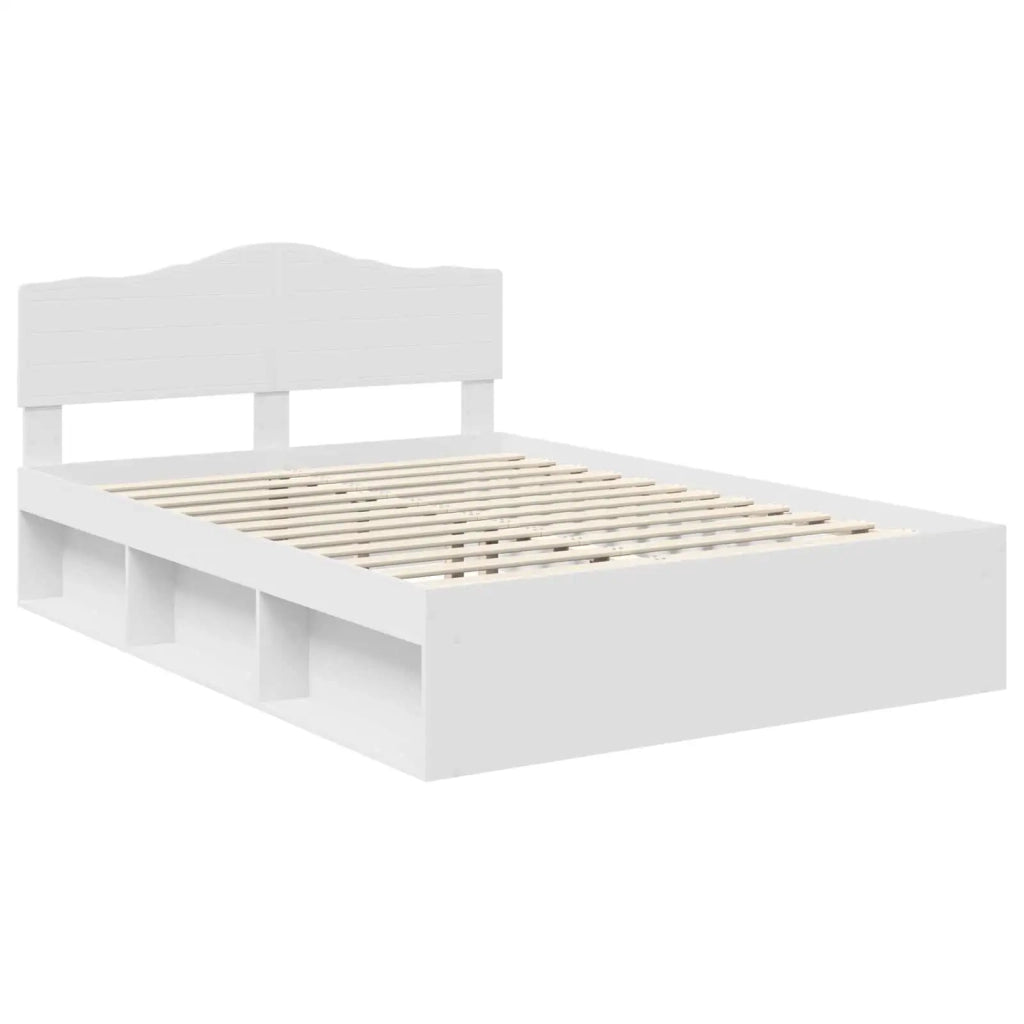 Struttura del letto-Giroletto-Rete del Letto Bianco 160 x 200 cm Pino massello 353918
