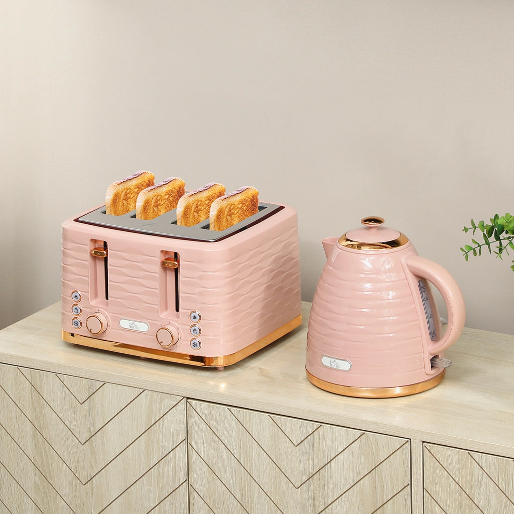 Tostapane e Bollitore 2 in 1 ¨C Minimal ¨C Rosa, 7 livelli tostatura, funzione scongelamento e riscaldamento