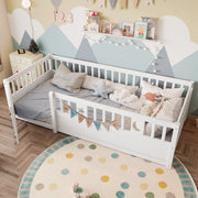LETTO per bambini con sponde 90x190 cm in pino bianco