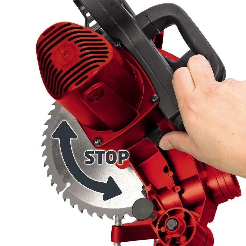 Einhell TC-MS 2112 Troncatrice per Legno 1600 W 5000 rpm Lama HM 210 mm Piano in Alluminio Taglio Obliquo 45°