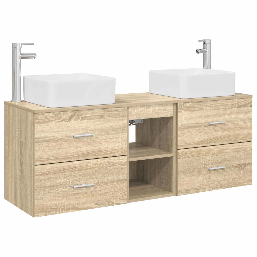 Set di Armadi da Bagno 3 pz Rovere Sonoma 49,5 x 41 x 63 cm 3405821