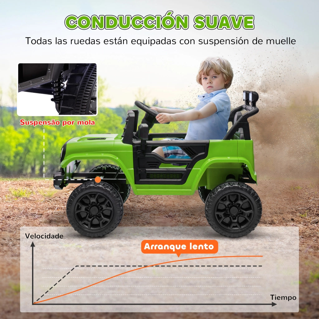 Automobile Elettrica per Bambini ¨C zephmum ¨C Verde, Telecomando, Batteria 12V