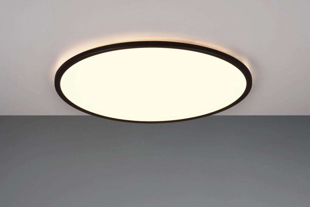 SCOTT PLAFONIERA LED 30W 3600lm, 3000 - 6500K BORDO NERO ANCHE RETRO-ILLUMINATA CON TELECOMANDO MULTIFUNZIONE D. 50CM DIMMERABILE