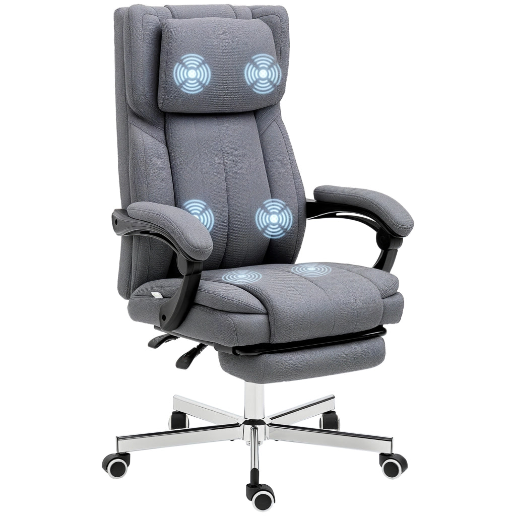 Sedia da Ufficio ¨C Minimal ¨C Grigio, Leinen, 65x61x118 cm