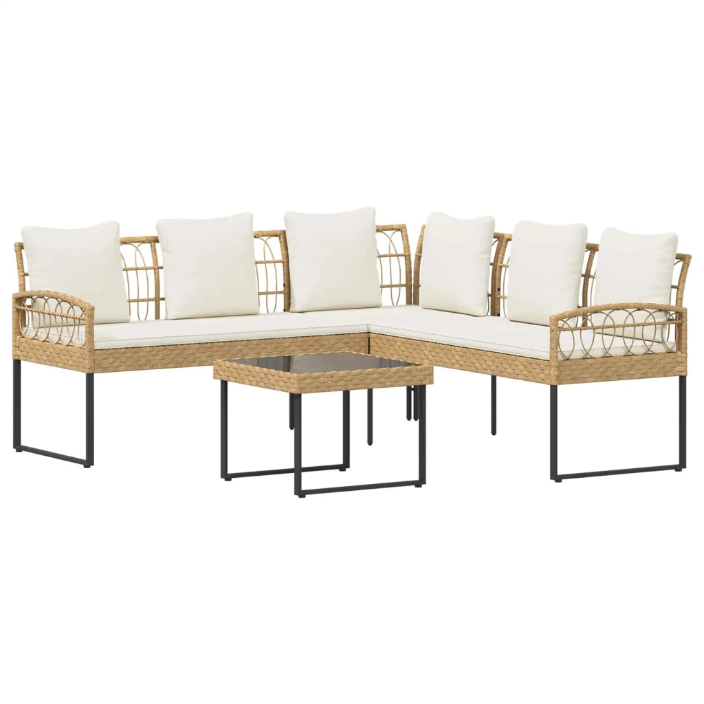Set Divano da Giardino 2 pcs Naturale Rattan sintetico Acciaio 42026821