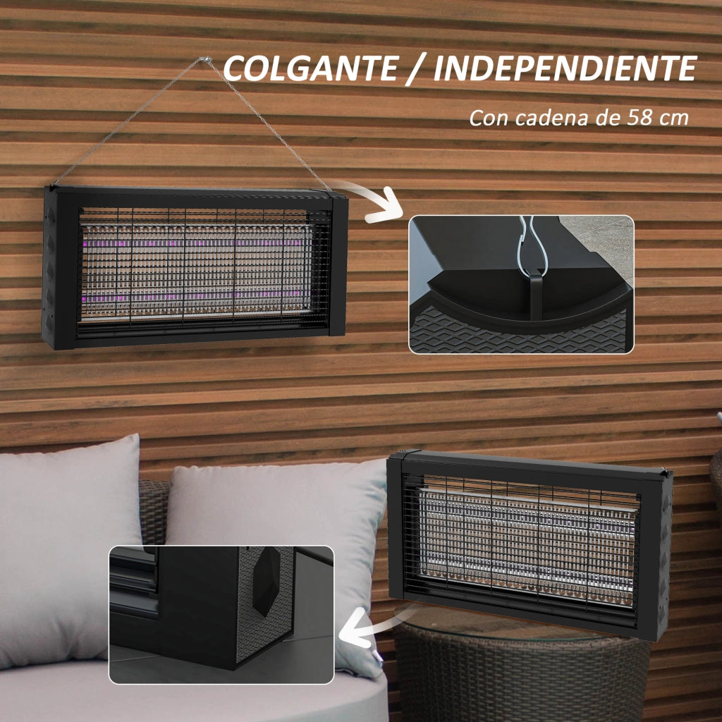 Lampada Antizanzare LED per Interni ¨C zephmum ¨C Nero 49x6x25 cm