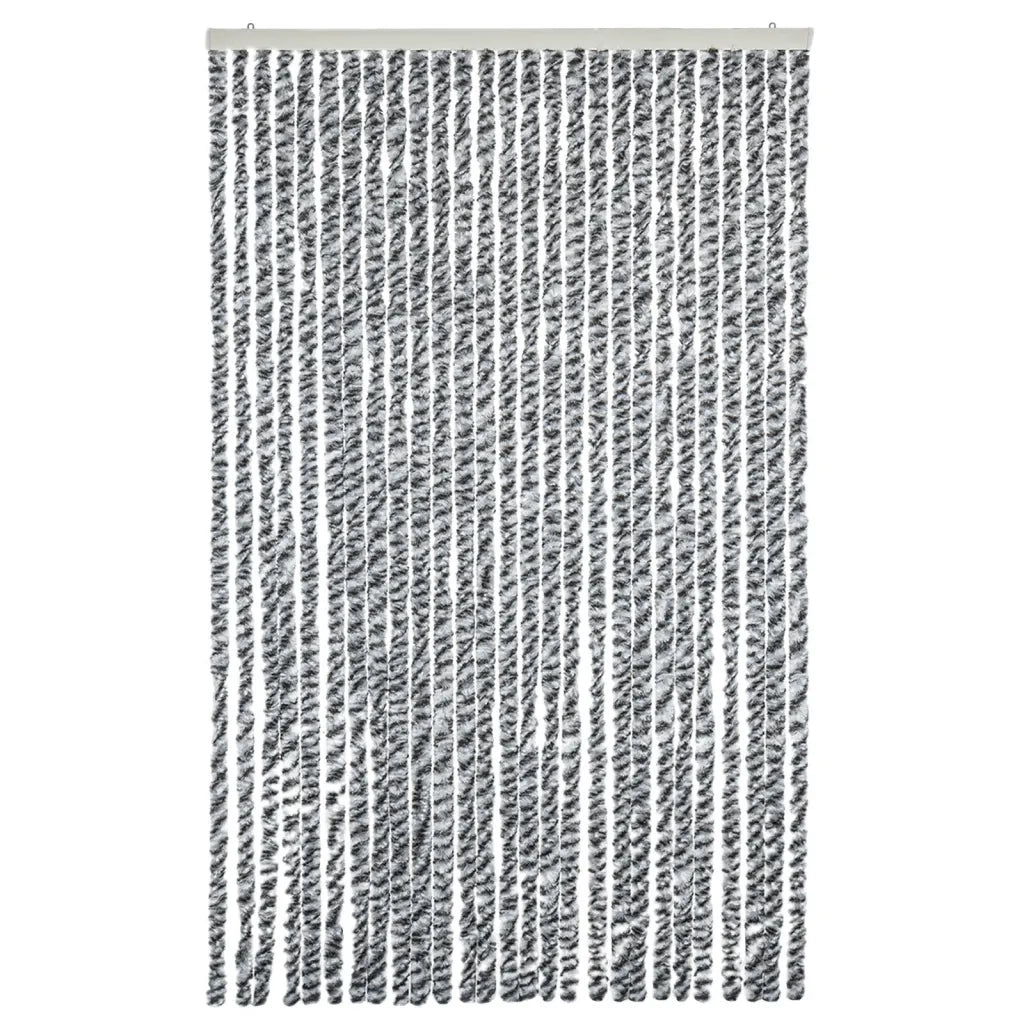 Tenda Antimosche Grigia Nera e Bianca 118x220 cm in Ciniglia 4004882