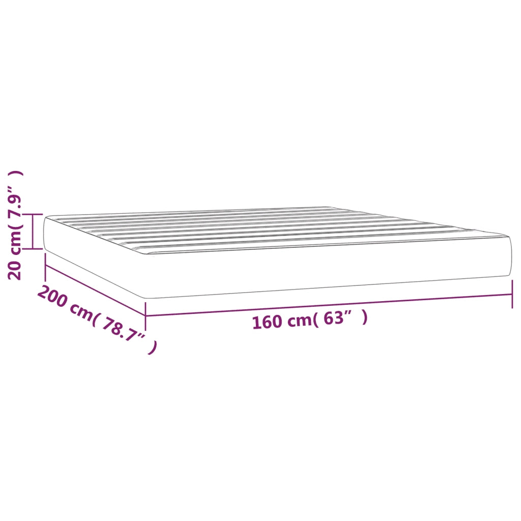 Materasso a Molle Insacchettate Rigidità Media Crema 160x200x20 cm 347819