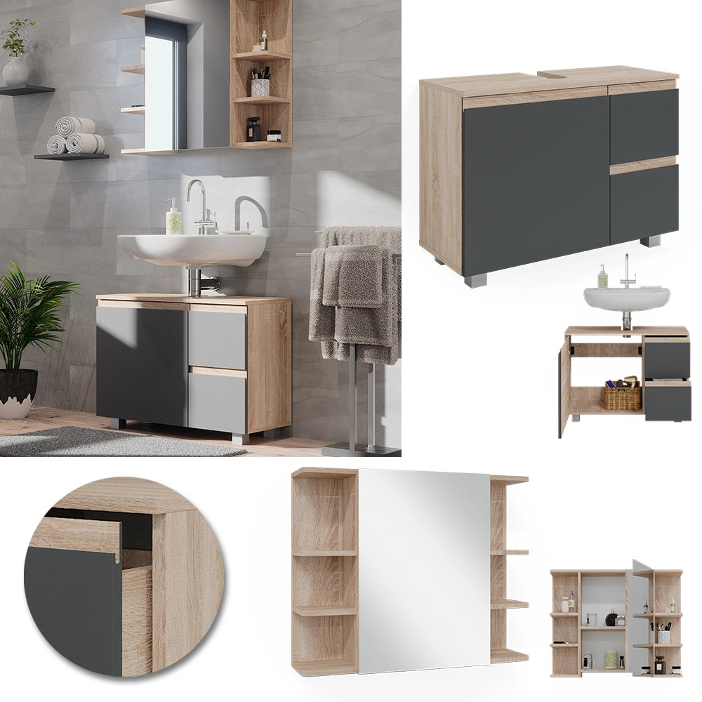 Vicco Set mobili bagno Sonoma 2 parti