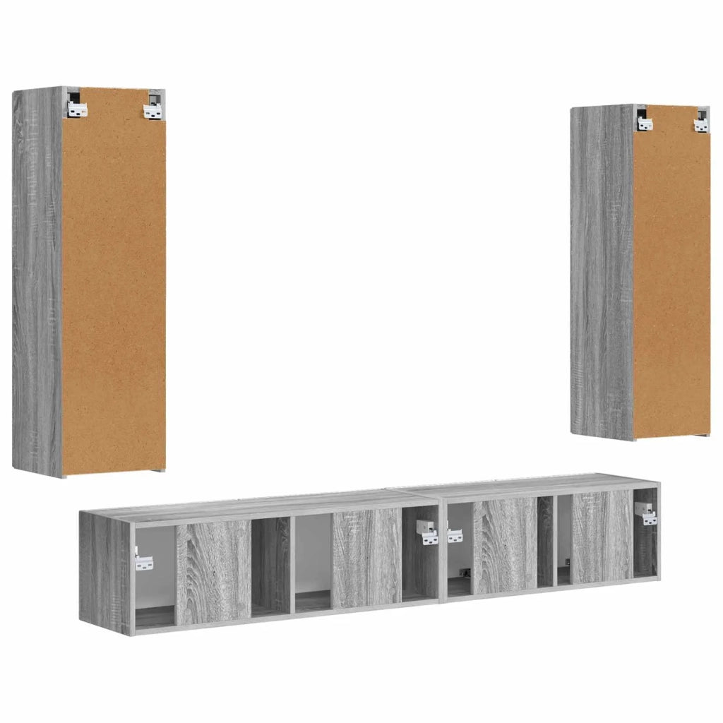 Set mobile TV 3 pz | Armadietto TV | Mobile Porta TV Grigio Sonoma Legno multistrato
