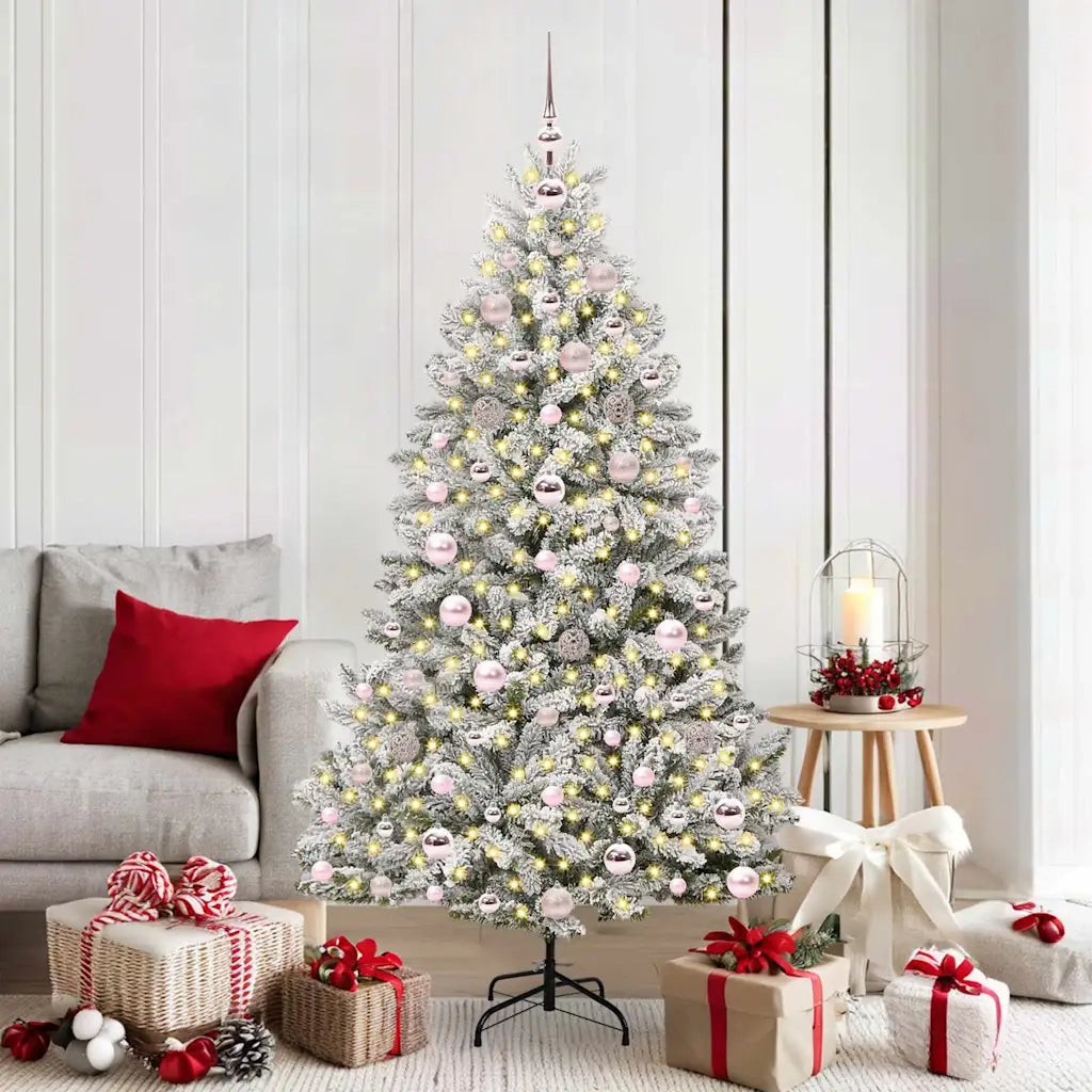 Albero di Natale artificiale con 300 LED Verde e Bianco 180 cm 3395750