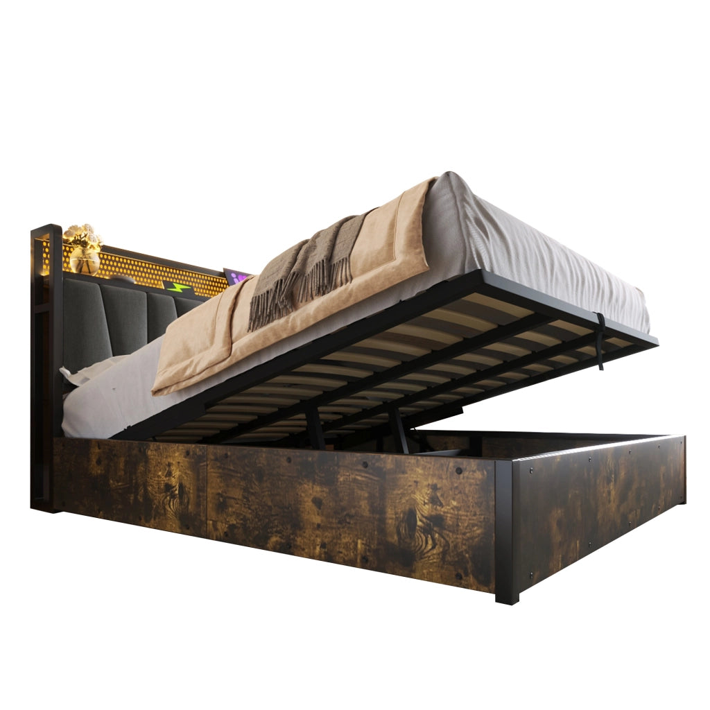 letto in lino grigio 160x200 cm