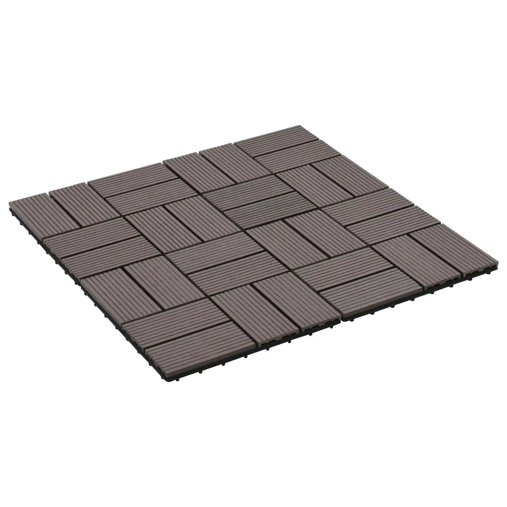 Piastrella per Decking 22 pcs Marrone Scuro 30 x 30 cm WPC 3444841