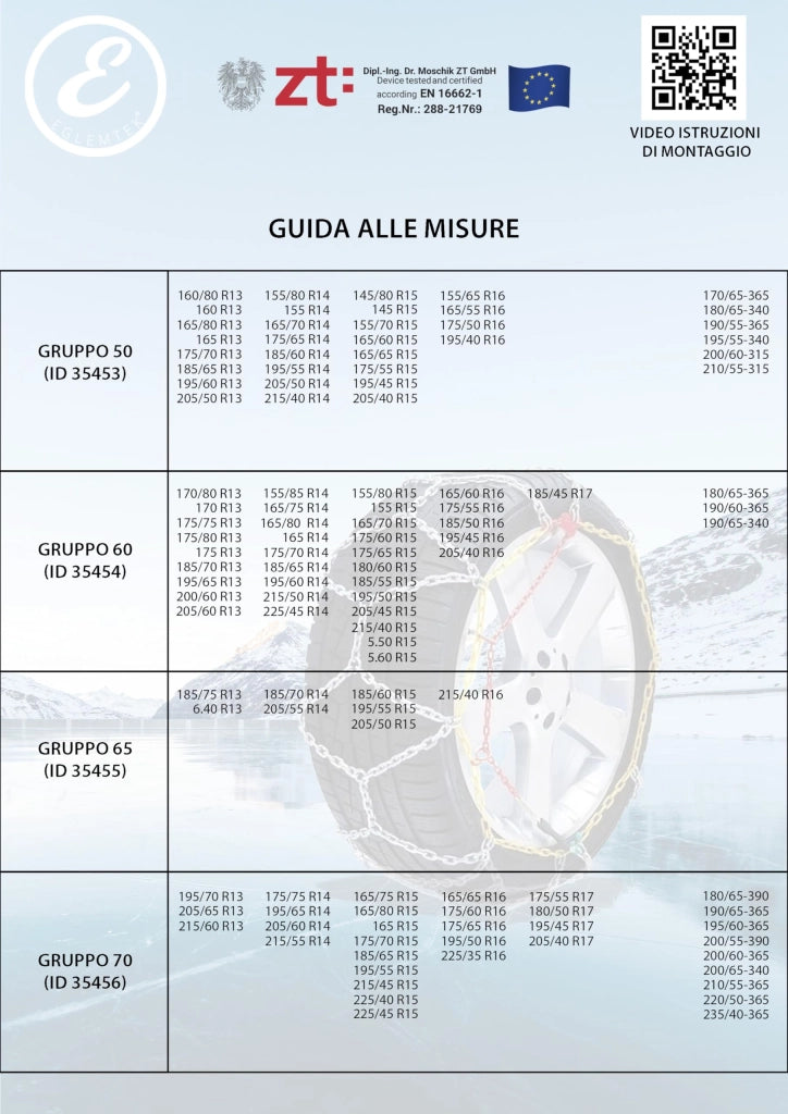 Catene Da Neve In Metallo 9 mm Omologate TUV e GS Onorm Montaggio Rapido Per Auto Macchina Furgone SUV Con Tensionatore Autobloccante Misura: Misura 140