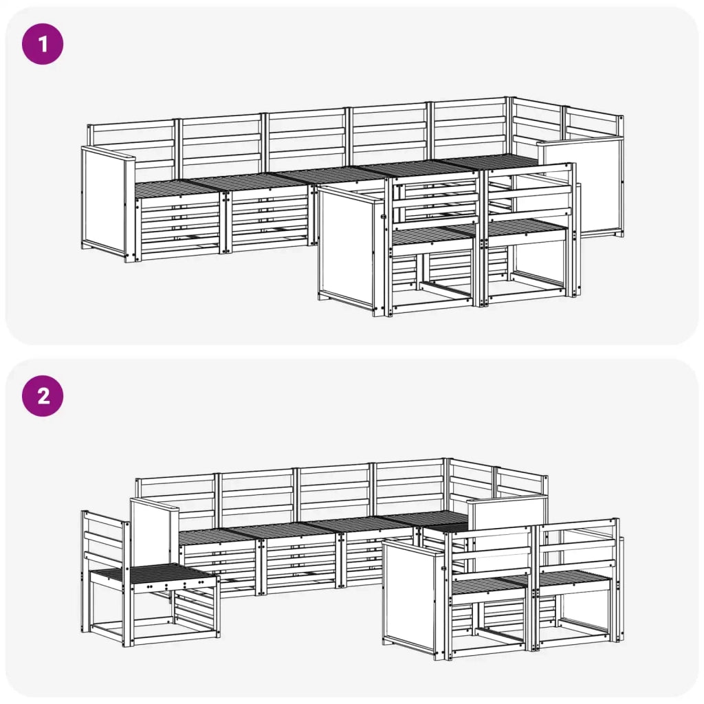 Set di divani da esterno 7 pz 3384505