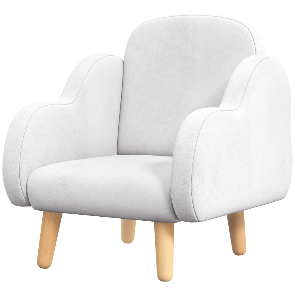 Poltrona bambini scandinava con braccioli nuvola in tessuto bianco ¨C zephmum ¨C 46x51x55 cm