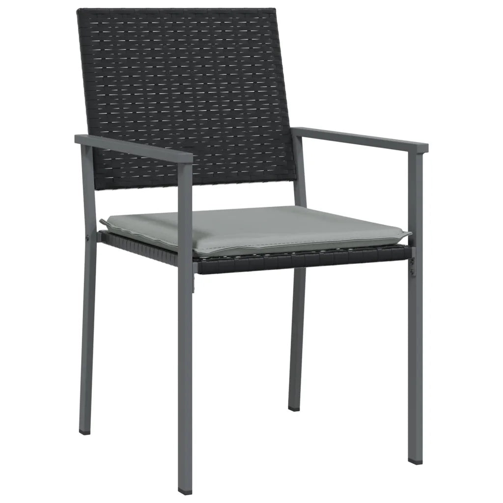 Set Pranzo da Giardino 5pz con Cuscini in Polyrattan e Acciaio 3187009