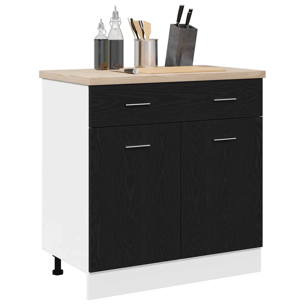 Armadio pensile Rovere Nero 80 x 31 x 81,5 cm Legno multistrato 863277