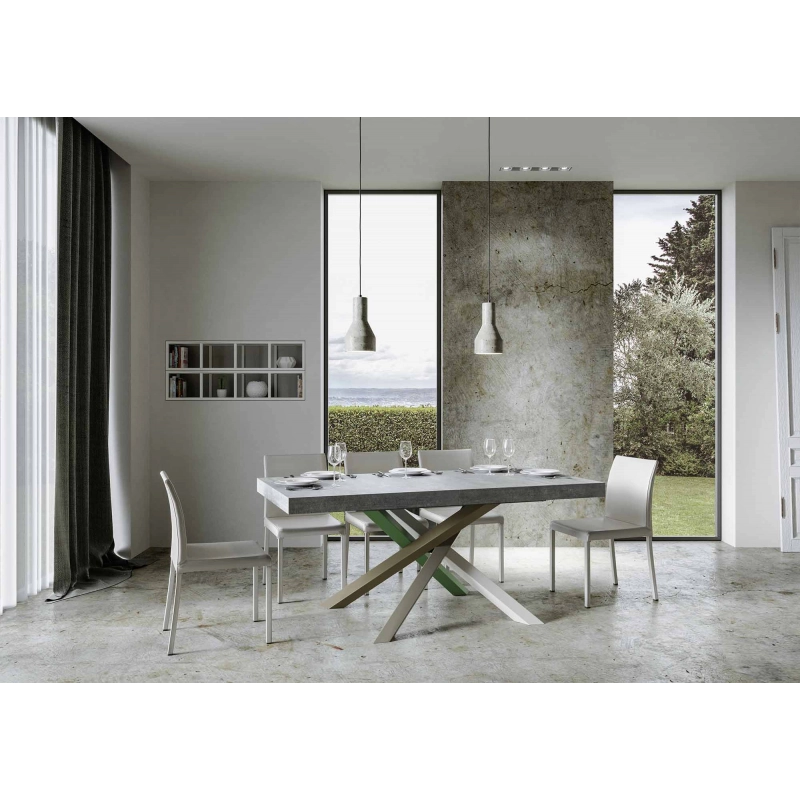 Tavolo allungabile 90x180/284 cm Volantis Premium telaio gambe 4 colori (A) - Cemento