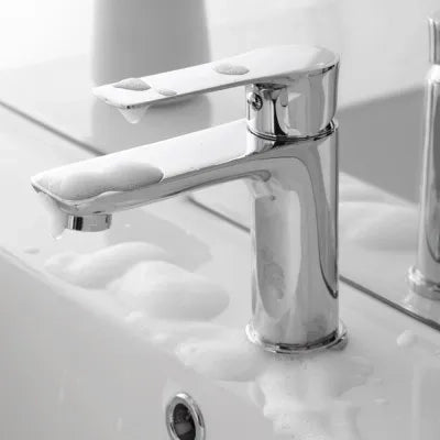 Set miscelatori lavabo bidet e doccia Flat con piletta click clack