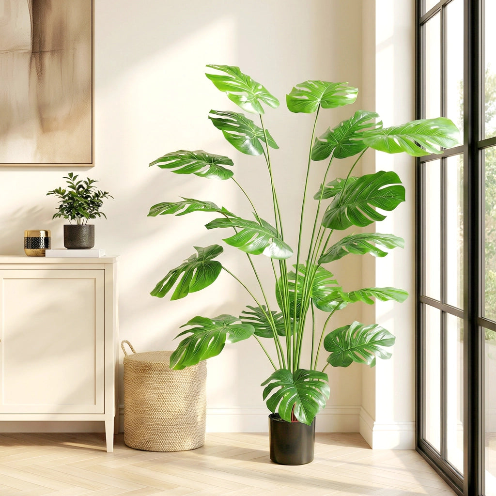 Pianta artificiale Monstera Deliciosa ¨C Xylo ¨C con vaso, altezza 150 cm, verde