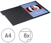 Set di 5 cartelle A4 organizzate con 6 contenitori, cartone, cartella progetto, con indici e chiusura elastica, per scuola, studio e casa, verde, 30140055