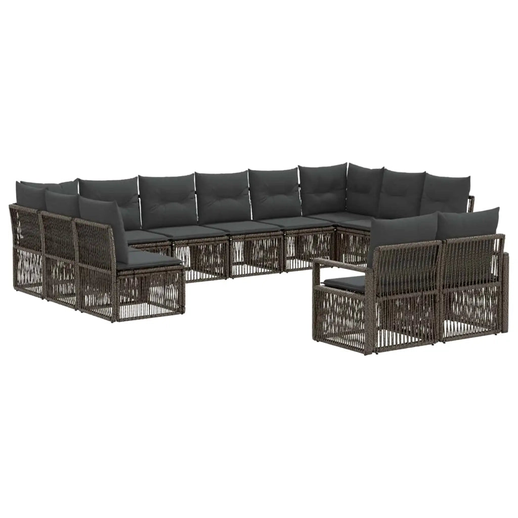 Set Divano da Giardino 12 pz Grigio polyrattan 3435857