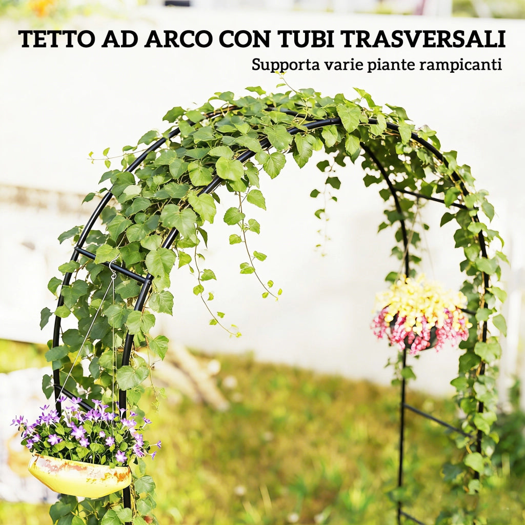 Arco da Giardino in Metallo ¨C Minimal ¨C Nero