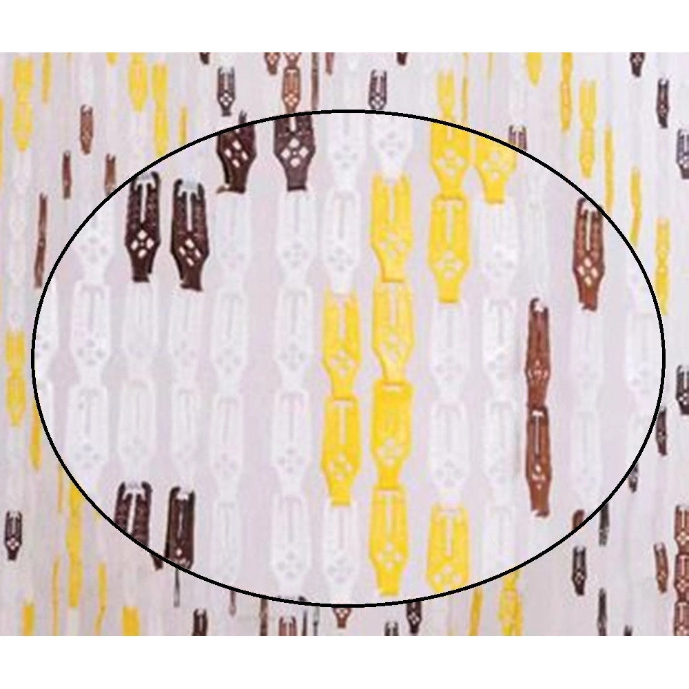 Trade Shop - Tenda Moschiera Con Piastrine In Pvc Decoro Rombo Marrone 140x230cm Tpl25 017392 -
