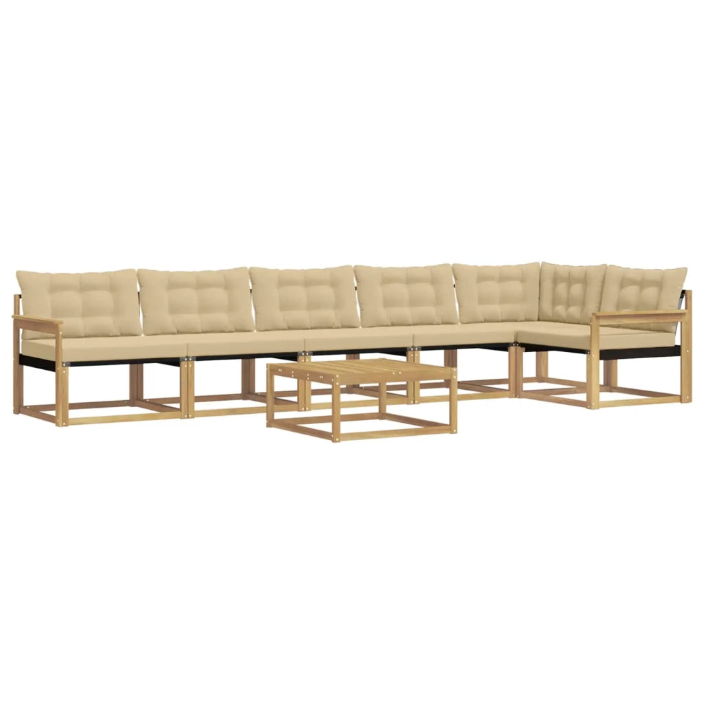 Set di divani da esterno 7 pz Bianco e Beige 3388751