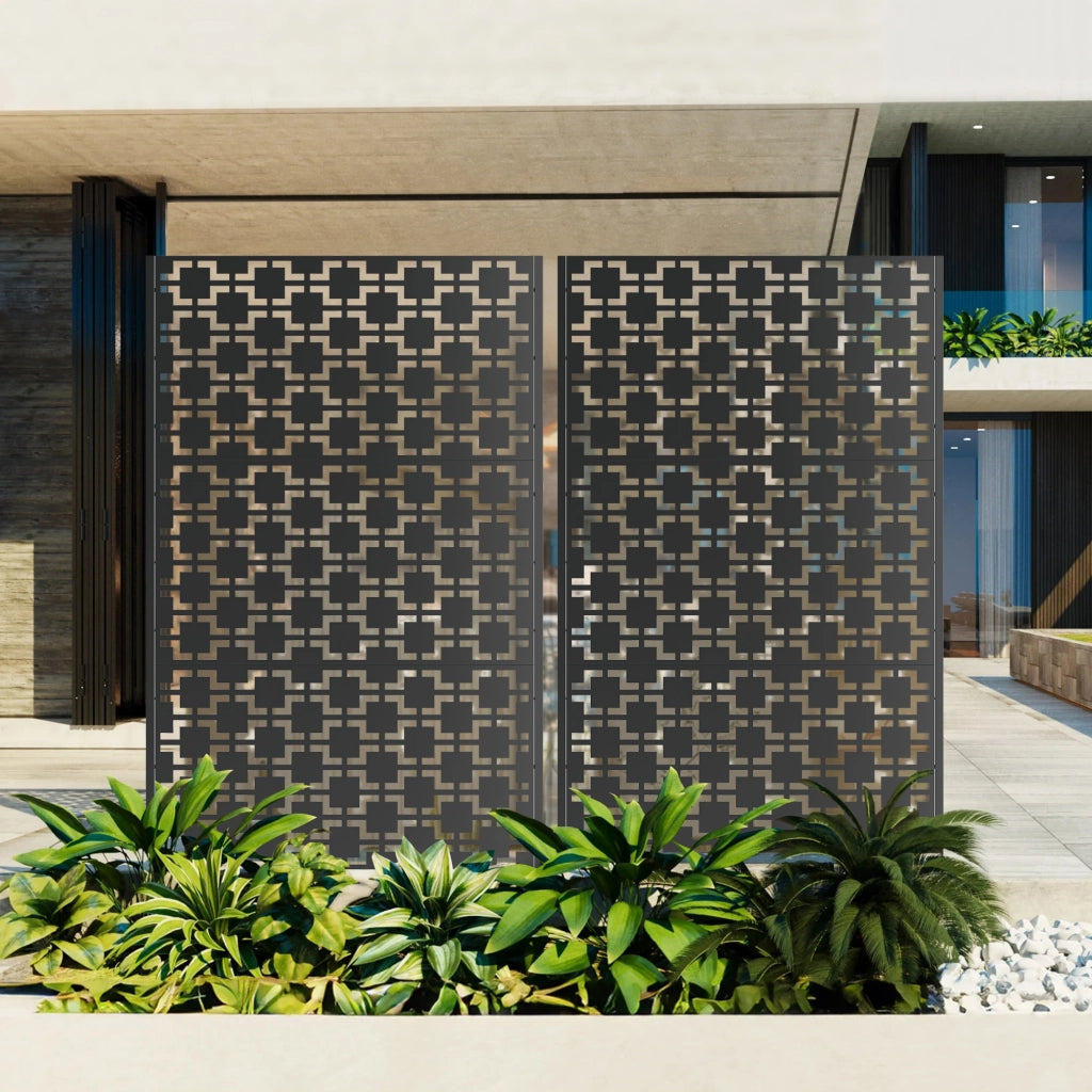 Paravento da Giardino in Metallo ¨C MINIMAL ¨C 183x116 cm, per Balcone, Patio e Terrazza