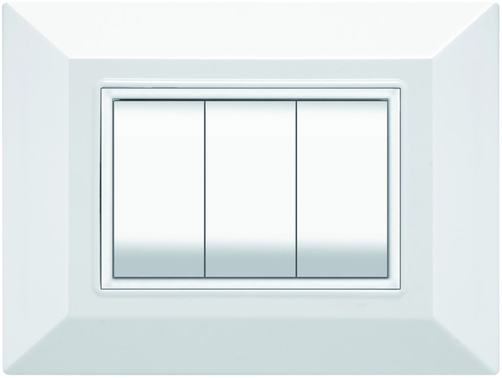 Feb Elettrica PLACCA PLAIN Col. Bianco 3 posti 20.00 pz