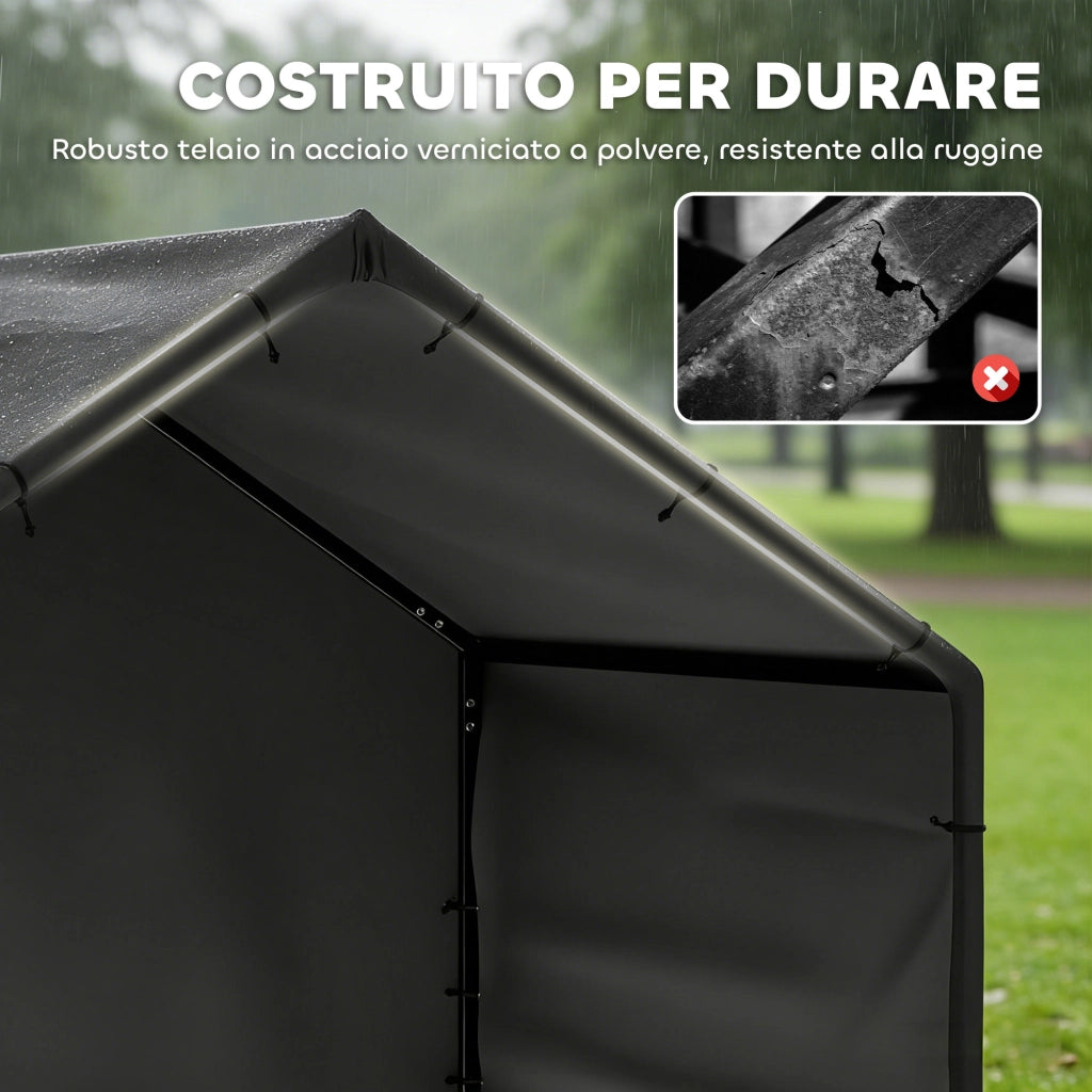Cuccia per Cani da Esterno ¨C Minimal ¨C Tessuto Oxford, Nero, 125x110x93 cm