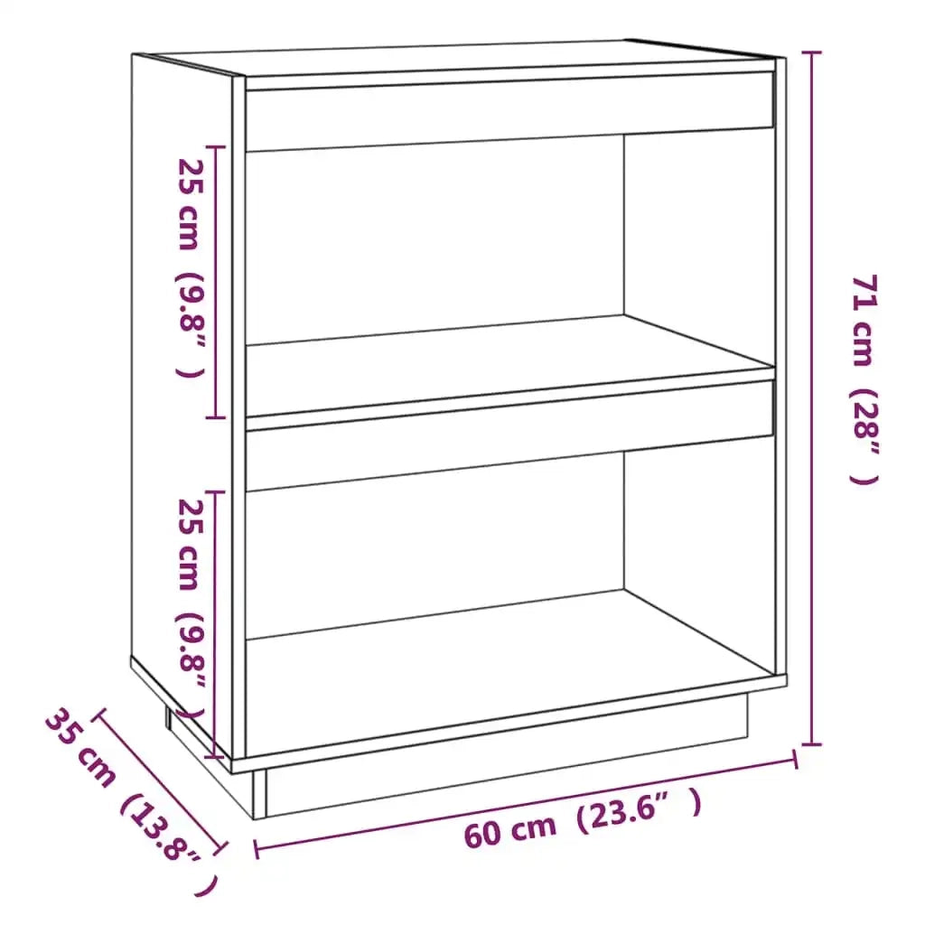 Libreria Grigia 60x35x71 cm in Legno Massello di Pino 810861