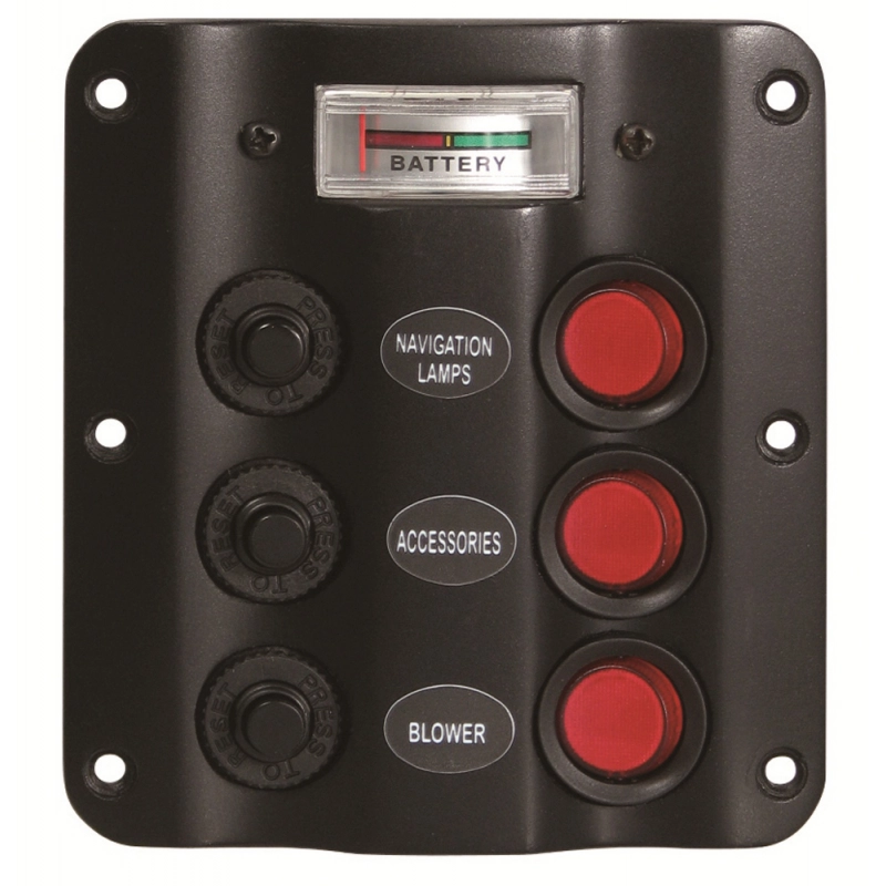 PANNELLO ELE. 3 INT+VOLTMETRO CIRCUIT PANEL 3 SWITCHES WITH VOLTMETER