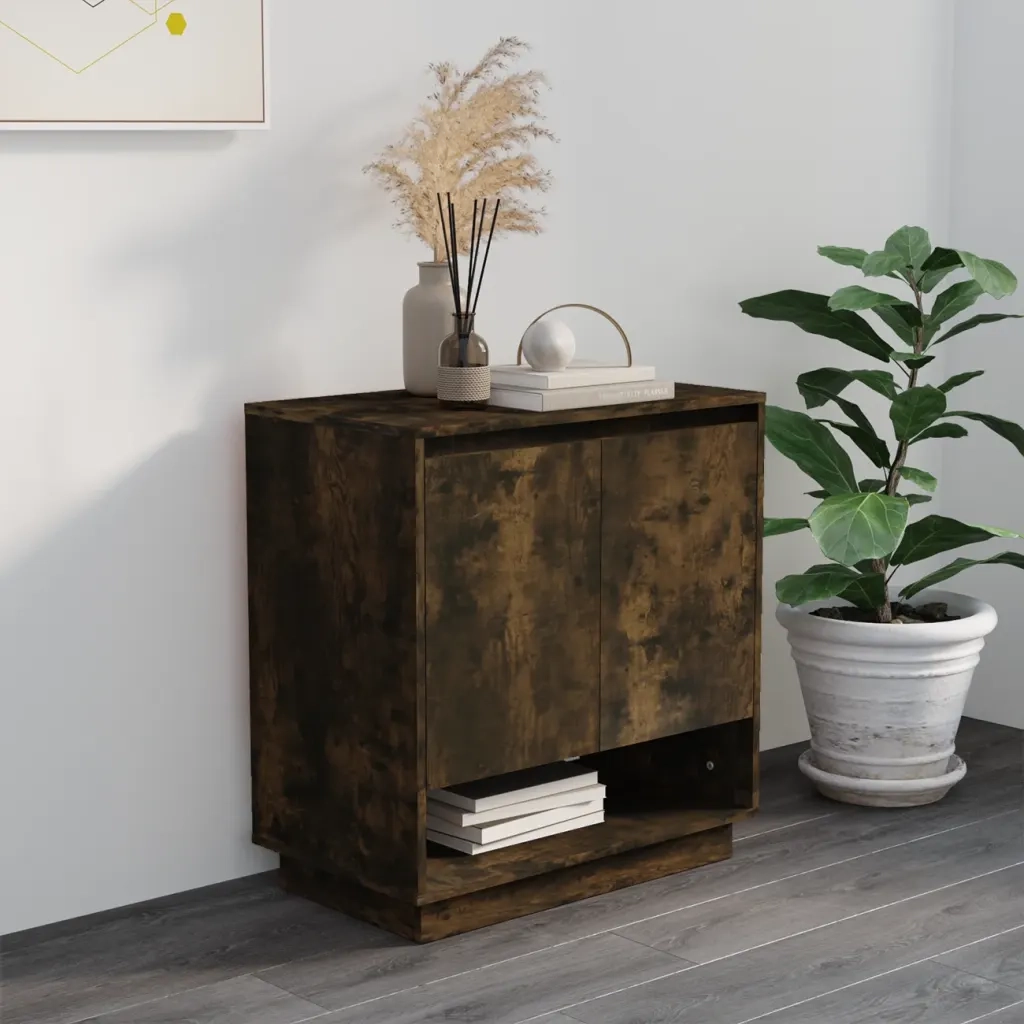 Credenza | Madia | Buffet da pranzo | Armadio da pranzo Rovere Fumo 70x41x75 cm in Truciolato
