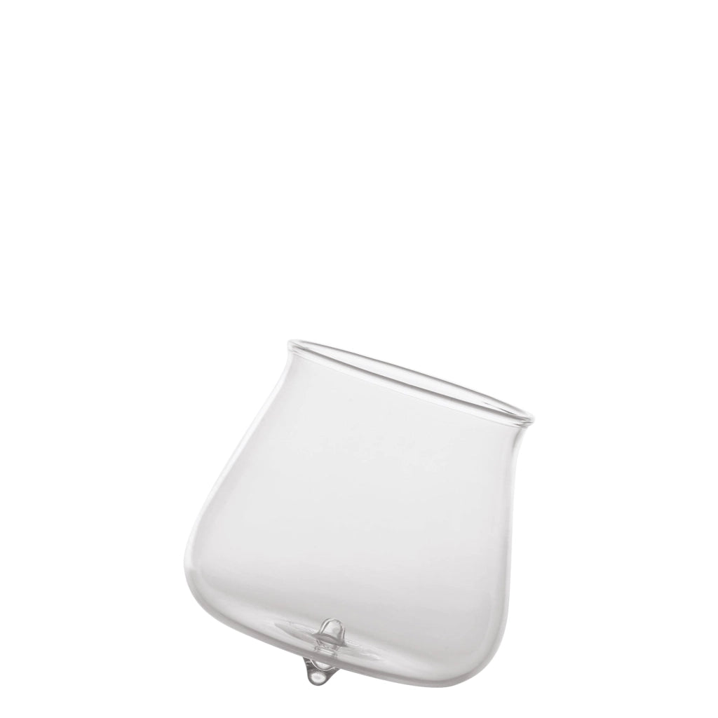 Zafferano Set 6 Bicchieri Pirolo Tumbler in Vetro Borosilicato Trasparente Design Obliquo Rotante Resistente agli Shock Termici per Tavola Elegante