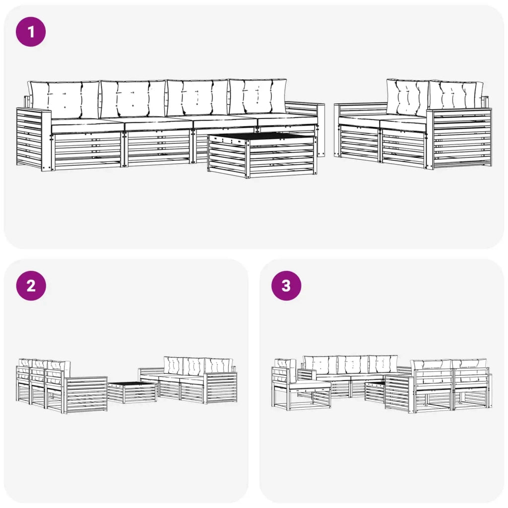 Set di divani da esterno 7 pcs Bianco e Antracite 3390092