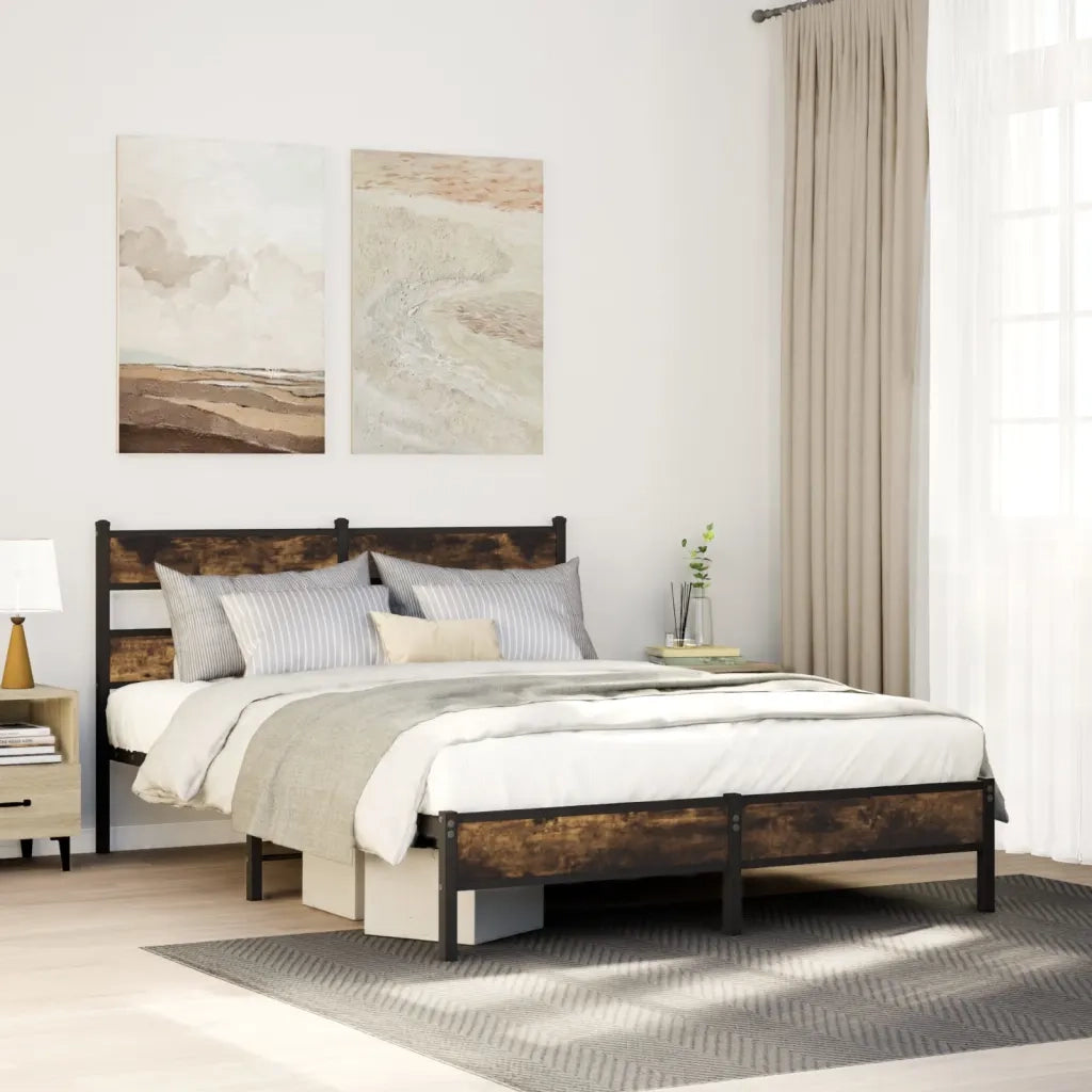 Giroletto senza Materasso-Struttura Letto Rovere Fumo 75x190 cm in Truciolato 316051