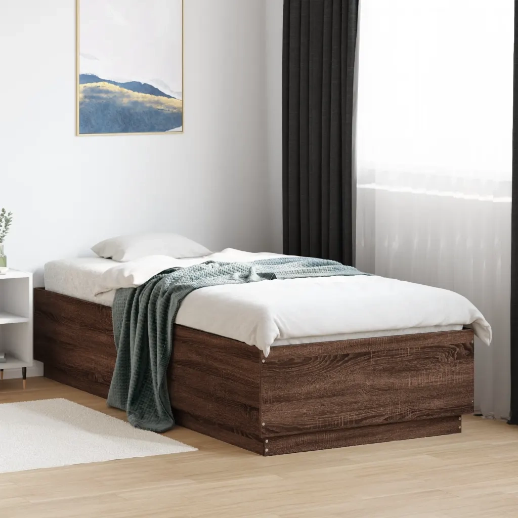 Giroletto Luci LED Rovere Marrone 90x200cm in Legno Multistrato 3209638